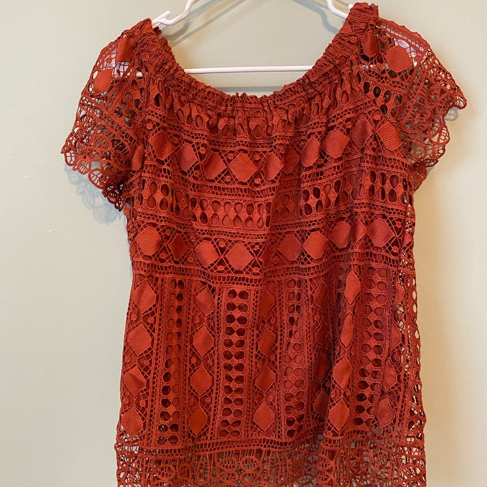 Off the Shoulder Lace Blouse